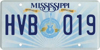 MS license plate HVB019