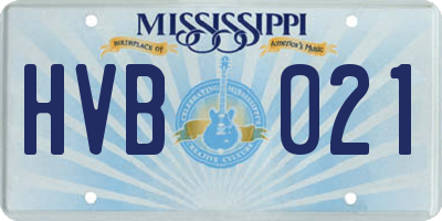 MS license plate HVB021