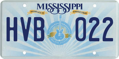 MS license plate HVB022