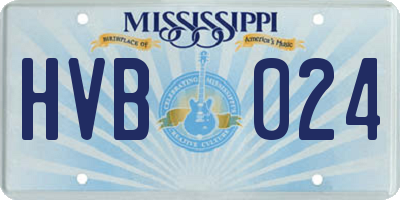 MS license plate HVB024