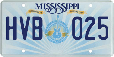 MS license plate HVB025