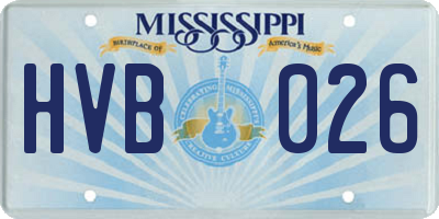 MS license plate HVB026