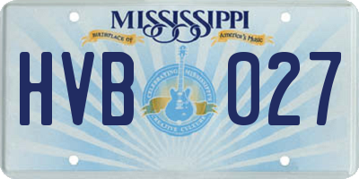 MS license plate HVB027