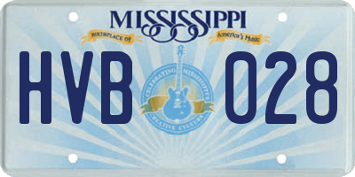 MS license plate HVB028