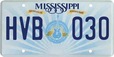 MS license plate HVB030