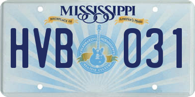 MS license plate HVB031
