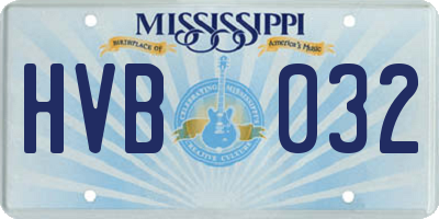 MS license plate HVB032