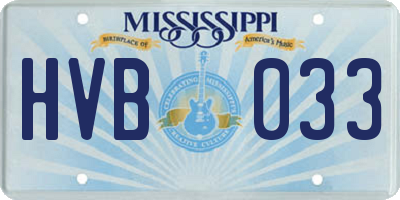 MS license plate HVB033