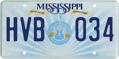 MS license plate HVB034
