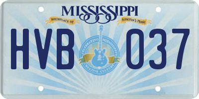 MS license plate HVB037