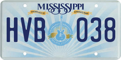 MS license plate HVB038