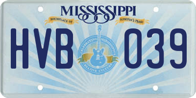 MS license plate HVB039