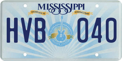 MS license plate HVB040