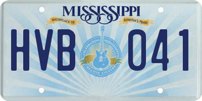 MS license plate HVB041