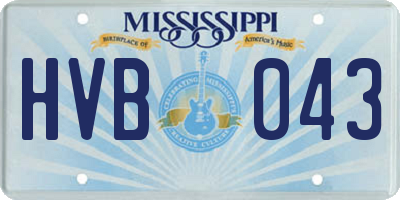 MS license plate HVB043