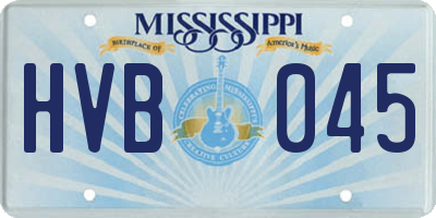 MS license plate HVB045