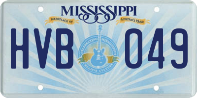 MS license plate HVB049