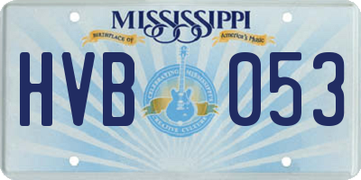 MS license plate HVB053