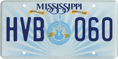MS license plate HVB060