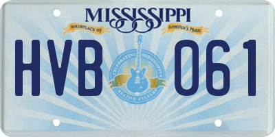 MS license plate HVB061