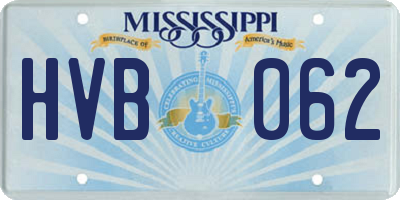 MS license plate HVB062
