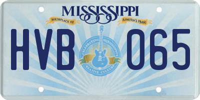 MS license plate HVB065