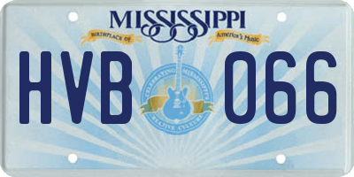 MS license plate HVB066