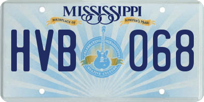 MS license plate HVB068