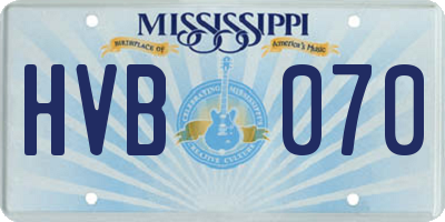 MS license plate HVB070