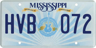 MS license plate HVB072