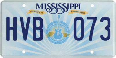 MS license plate HVB073