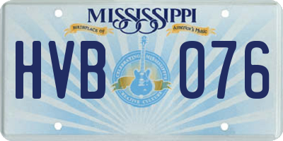 MS license plate HVB076