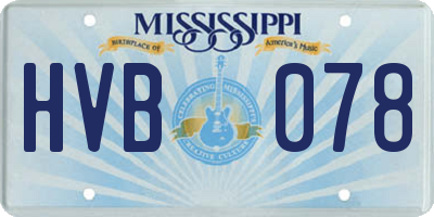 MS license plate HVB078
