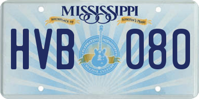 MS license plate HVB080