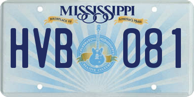 MS license plate HVB081