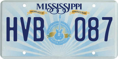 MS license plate HVB087