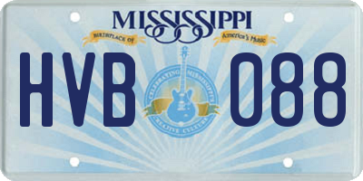 MS license plate HVB088
