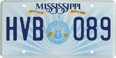 MS license plate HVB089