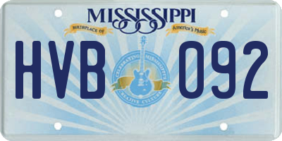 MS license plate HVB092