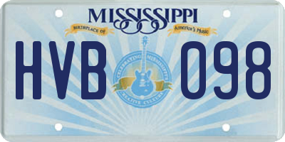 MS license plate HVB098