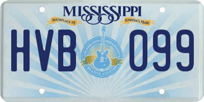 MS license plate HVB099