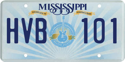 MS license plate HVB101