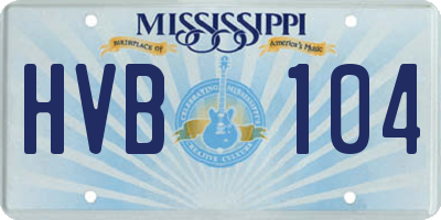 MS license plate HVB104