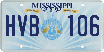 MS license plate HVB106