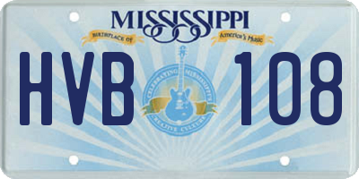 MS license plate HVB108