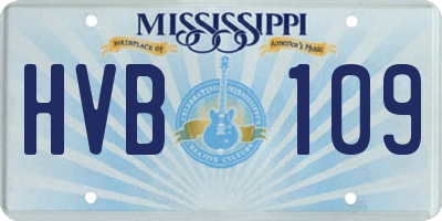 MS license plate HVB109