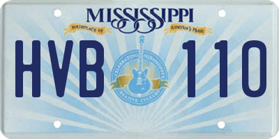 MS license plate HVB110
