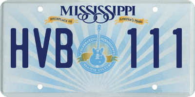 MS license plate HVB111