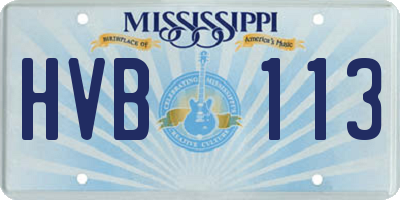 MS license plate HVB113