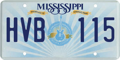 MS license plate HVB115
